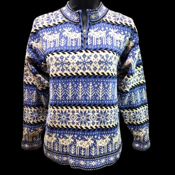 Fair Isle NOMADIC TRADERS Knit VTG Winter Holiday Pullover Sweater (M) - Picture 3 of 13